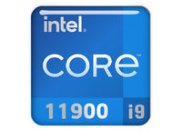 Intel Core i9 11900 1"x1" Insignia de caja abovedada con efecto cromado / Logotipo adhesivo