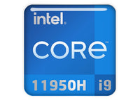 Intel Core i9 11950H 1"x1" Chrome Effect Domed Case Badge / Sticker Logo