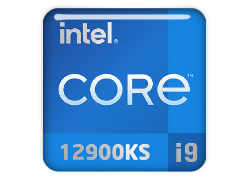 Intel Core i9 12900KS 1"x1" Chrome Effect Domed Case Badge / Sticker Logo