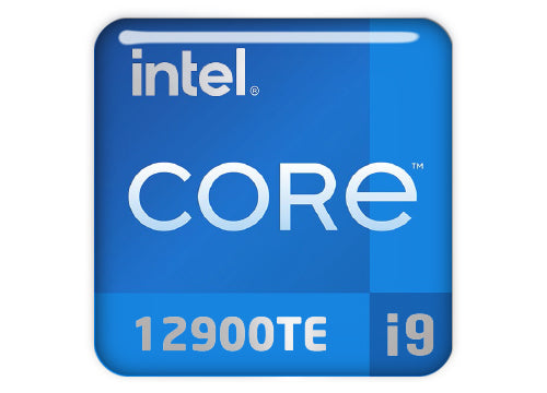Intel Core i9 12900TE 1"x1" Chrome Effect Domed Case Badge / Sticker Logo