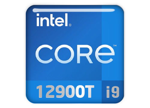 Intel Core i9 12900T 1"x1" Chrome Effect Domed Case Badge / Sticker Logo