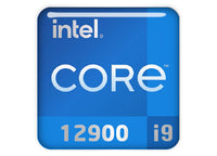 Intel Core i9 12900 1"x1" Chrome Effect Domed Case Badge / Sticker Logo