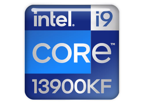 Intel Core i9 13900KF 1"x1" Badge de boîtier bombé effet chromé / Logo autocollant