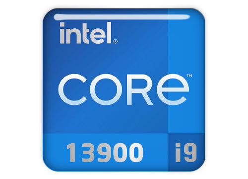 Intel Core i9 13900 1"x1" Badge de boîtier bombé effet chromé / Logo autocollant