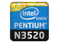 Intel Pentium N3520 1"x1" Chrome Effect Domed Case Badge / Sticker Logo