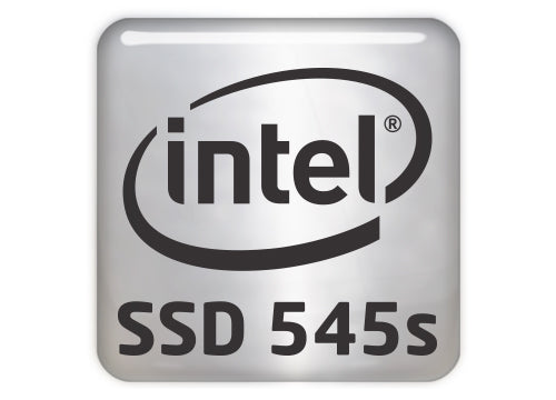 Intel SSD 545s 1"x1" Chrome Effect Domed Case Badge / Sticker Logo