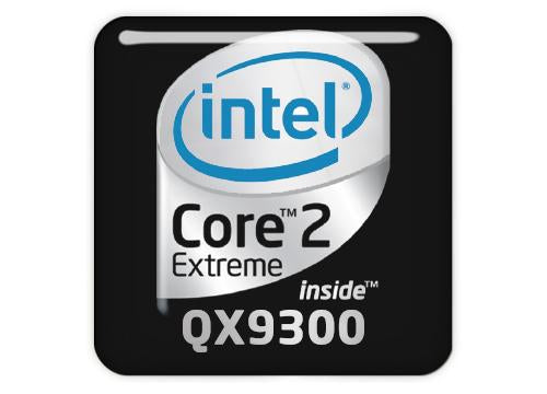 Intel Core 2 Extreme QX9300 1"x1" Chrome Effect Domed Case Badge / Sticker Logo