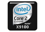 Intel Core 2 Extreme X9100 1"x1" Insignia de caja abovedada con efecto cromado / Logotipo adhesivo