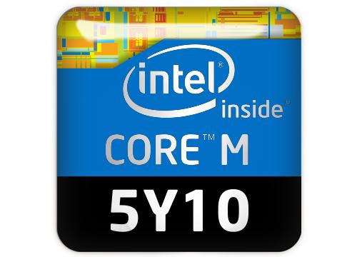 Intel Core M 5Y10 1"x1" Chrome Effect Domed Case Badge / Sticker Logo