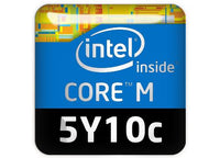 Intel Core M 5Y10c 1"x1" Chrome Effect Domed Case Badge / Sticker Logo