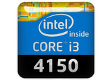 Intel Core i3 4150 1"x1" Insignia de caja abovedada con efecto cromado / Logotipo adhesivo