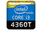 Intel Core i3 4360T 1"x1" Badge de boîtier bombé effet chromé / Logo autocollant
