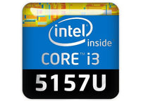Intel Core i3 5157U Insignia/logotipo adhesivo de caja abovedada con efecto cromado de 1"x1"