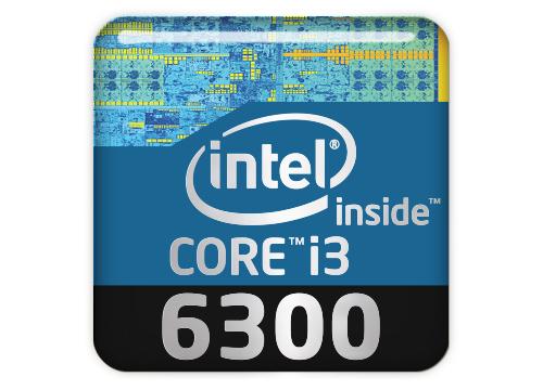 Intel Core i3 6300 1"x1" Chrome Effect Domed Case Badge / Sticker Logo