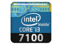 Intel Core i3 7100 1"x1" Chrome Effect Domed Case Badge / Sticker Logo