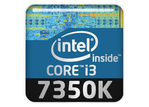 Intel Core i3 7350K 1"x1" Chrome Effect Domed Case Badge / Sticker Logo