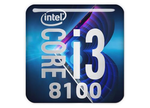 Intel Core i3 8100 1"x1" Chrome Effect Domed Case Badge / Sticker Logo