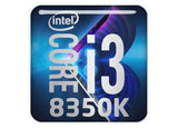 Intel Core i3 8350K 1"x1" Badge de boîtier bombé effet chromé / Logo autocollant