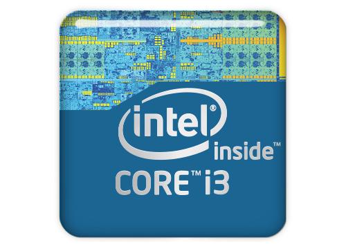 Intel Core i3 Generation 1"x1" Chrome Effect Domed Case Badge / Sticker Logo