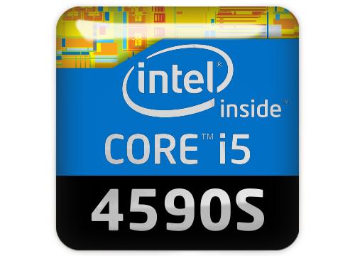 Intel Core i5 4590S 1"x1" Chrome Effect Domed Case Badge / Sticker Logo