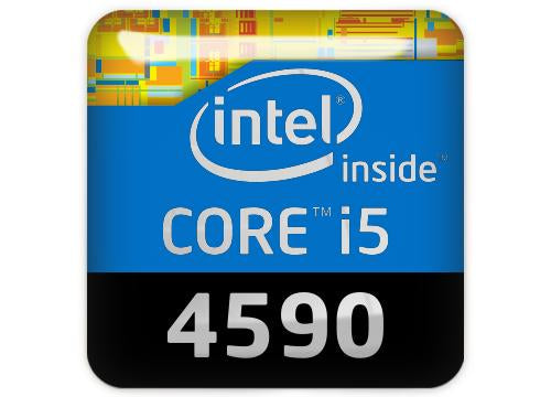 Intel Core i5 4590 1"x1" Chrome Effect Domed Case Badge / Sticker Logo