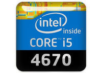 Intel Core i5 4670 1"x1" Chrome Effect Domed Case Badge / Sticker Logo