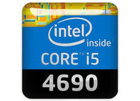 Intel Core i5 4690 1"x1" Chrome Effect Domed Case Badge / Sticker Logo
