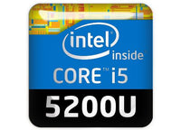 Intel Core i5 5200U 1"x1" Chrome Effect Domed Case Badge / Sticker Logo