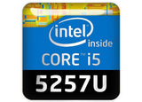 Intel Core i5 5257U 1"x1" Insignia de caja abovedada con efecto cromado / Logotipo adhesivo