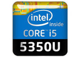 Insignia/logotipo adhesivo de carcasa abovedada con efecto cromado Intel Core i5 5350U de 1"x1"