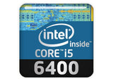 Insignia/logotipo adhesivo de carcasa abovedada con efecto cromado Intel Core i5 6400 de 1"x1"