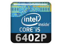 Intel Core i5 6402P 1"x1" Chrome Effect Domed Case Badge / Sticker Logo