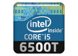 Insignia/logotipo adhesivo de carcasa abovedada con efecto cromado Intel Core i5 6500T de 1"x1"