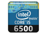 Insignia/logotipo adhesivo de carcasa abovedada con efecto cromado Intel Core i5 6500 de 1"x1"