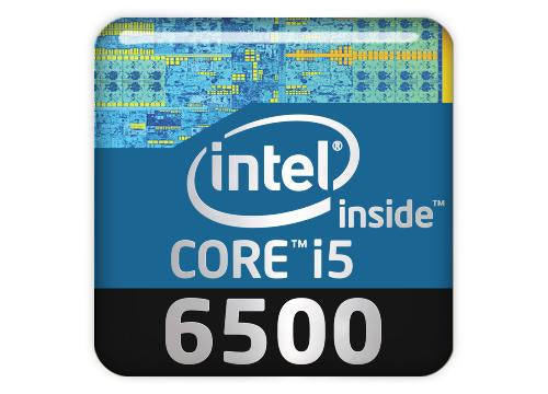 Intel Core i5 6500 1"x1" Chrome Effect Domed Case Badge / Sticker Logo