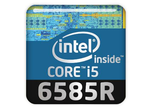 Intel Core i5 6585R 1"x1" Chrome Effect Domed Case Badge / Sticker Logo