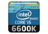 Intel Core i5 6600K 1"x1" Insignia de caja abovedada con efecto cromado / Logotipo adhesivo