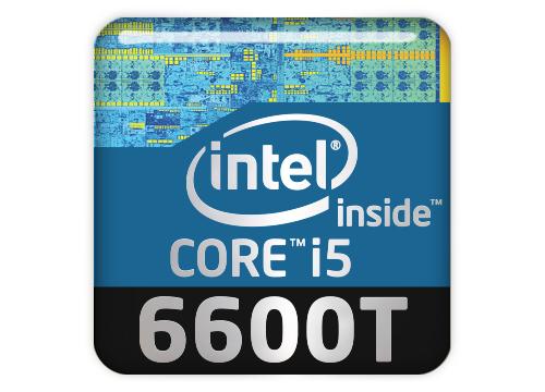 Intel Core i5 6600T 1"x1" Chrome Effect Domed Case Badge / Sticker Logo