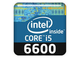 Insignia/logotipo adhesivo de carcasa abovedada con efecto cromado Intel Core i5 6600 de 1"x1"