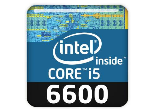 Intel Core i5 6600 1"x1" Chrome Effect Domed Case Badge / Sticker Logo