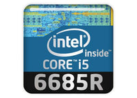 Intel Core i5 6685R 1"x1" Chrome Effect Domed Case Badge / Sticker Logo