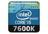 Intel Core i5 7600K 1"x1" Chrome Effect Domed Case Badge / Sticker Logo
