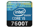 Insignia/logotipo adhesivo de carcasa abovedada con efecto cromado Intel Core i5 7600T de 1"x1"
