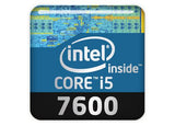 Insignia/logotipo adhesivo de carcasa abovedada con efecto cromado Intel Core i5 7600 de 1"x1"