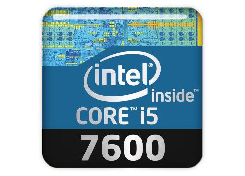 Intel Core i5 7600 1"x1" Chrome Effect Domed Case Badge / Sticker Logo