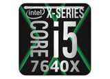 Insignia/logotipo adhesivo de carcasa abovedada con efecto cromado Intel Core i5 7640X de 1"x1"