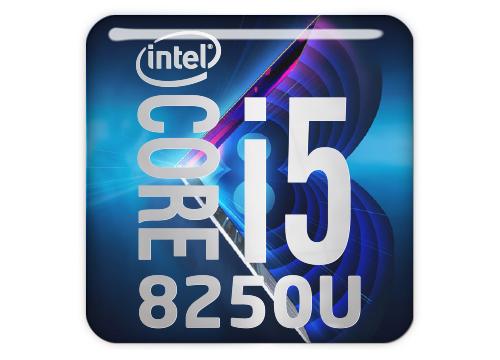 Intel Core i5 8250U 1"x1" Chrome Effect Domed Case Badge / Sticker Logo