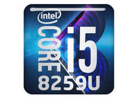 Intel Core i5 8259U 1"x1" Chrome Effect Domed Case Badge / Sticker Logo