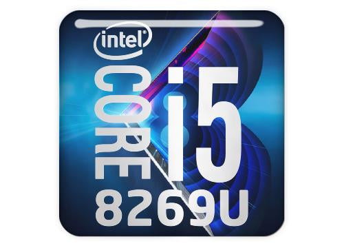 Intel Core i5 8269U 1"x1" Chrome Effect Domed Case Badge / Sticker Logo