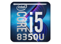 Insignia/logotipo adhesivo de carcasa abovedada con efecto cromado Intel Core i5 8350U de 1"x1"